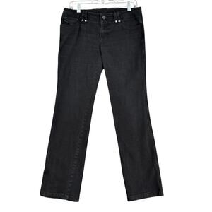 Armani‎ Exchange Black Bootcut 5 Pocket Button Zipper Jeans Pants Size 8